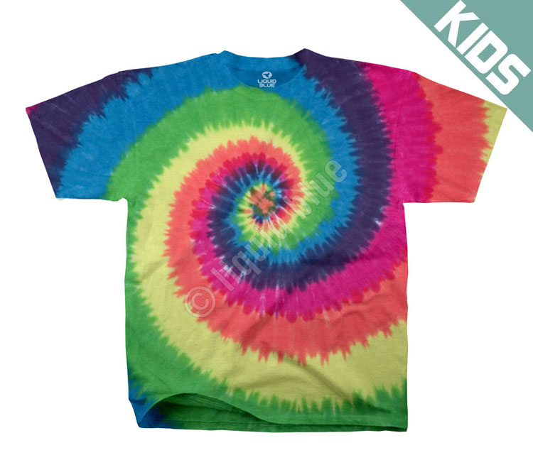 Детская футболка Liquid Blue - Rainbow Spiral Youth Tie-Dye T-Shirt
