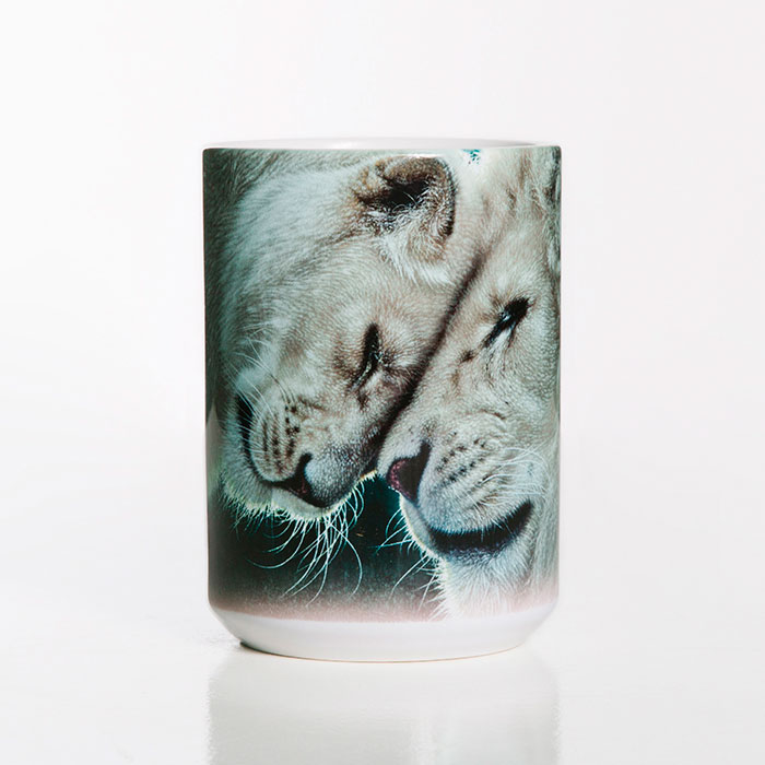 The Mountain - White Lions Love Ceramic Mug