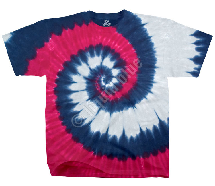 Футболка Liquid Blue - Patriotic Spiral Unprinted Tie-Dye T-Shirt