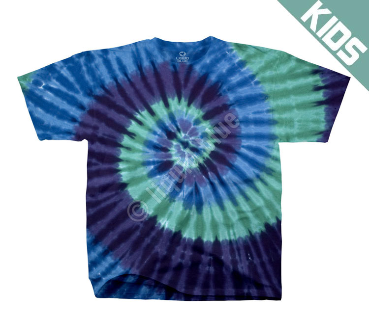 Детская футболка Liquid Blue - Cool Spiral Youth Unprinted Tie-Dye T-Shirt