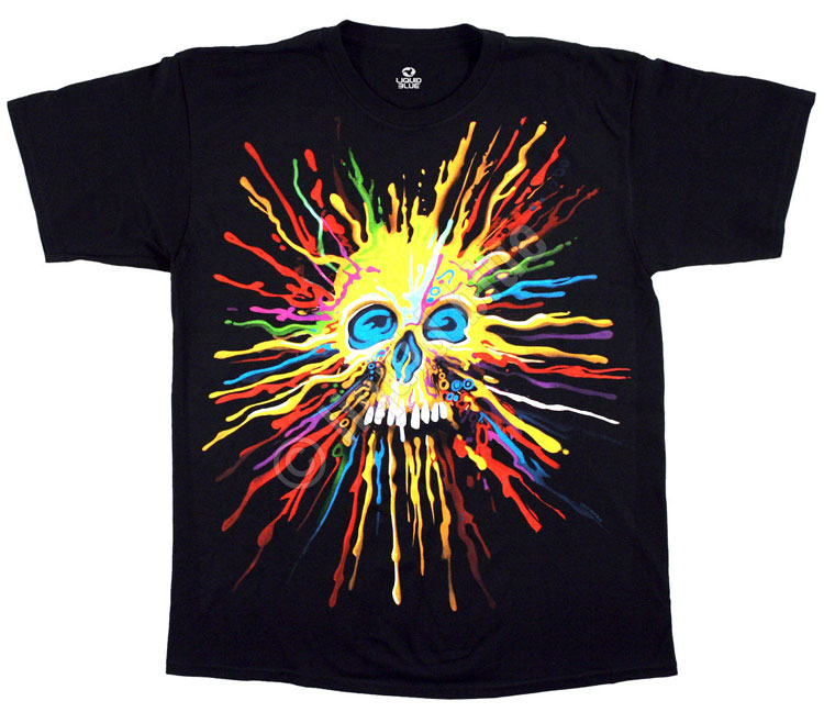 Футболка Liquid Blue - Neon Skull Black T-Shirt