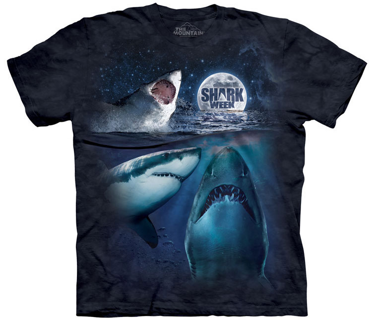 The Mountain - Three Shark Week Moon T-Shirt