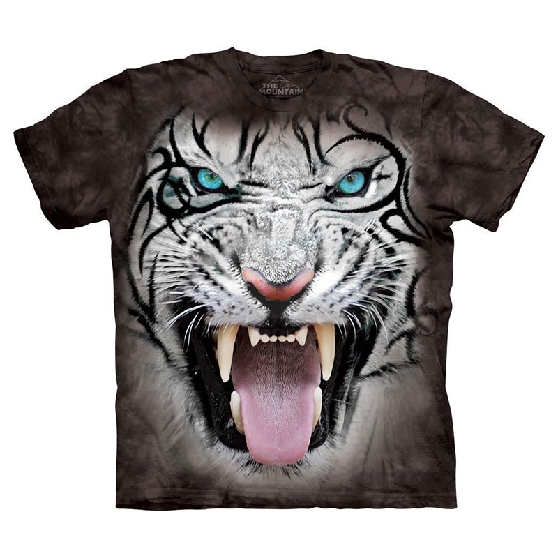 The Mountain - Big Face Tribal White Tiger BC T-Shirt