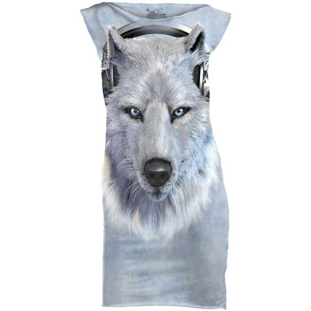 The Mountain - White Wolf Dj T-Shirt Mini Dress