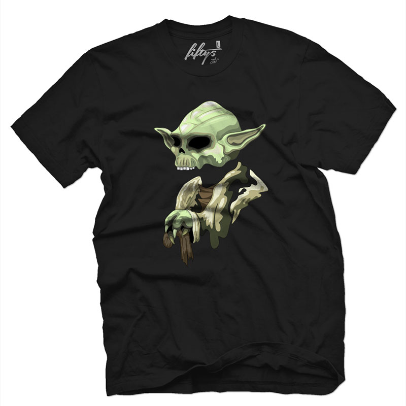 Fifty5 Clothing - Skull Master Jedi Yoda Men's T Shirt - Black