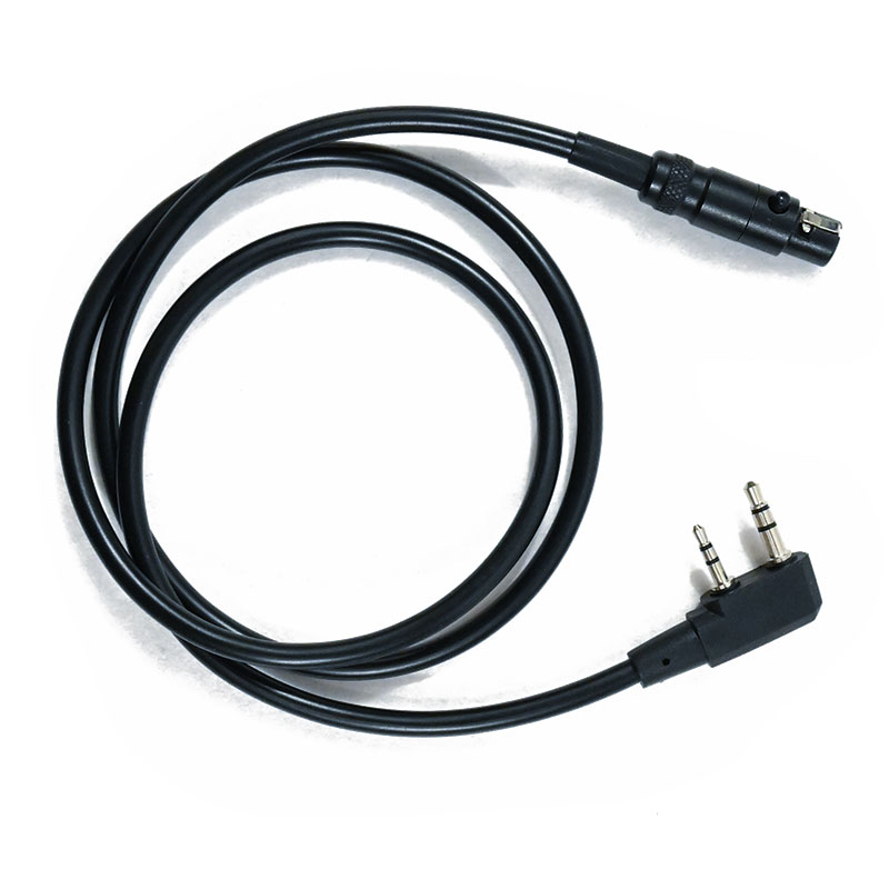 FCS cable connector Kenwood K type connector too 6pin PTT V20 and PTT V60 - Black