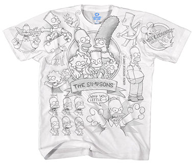 Футболка Liquid Blue - Simpsons Sketch White T-Shirt