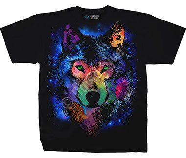 Футболка Liquid Blue - Cosmic Wolf Black T-Shirt