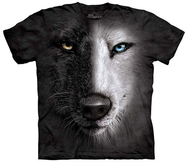 The Mountain - Black And White Wolf Face