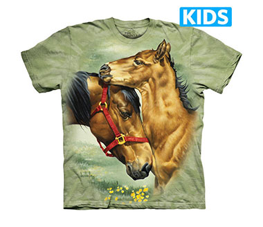 The Mountain - Meadow Horses Kids T-Shirt