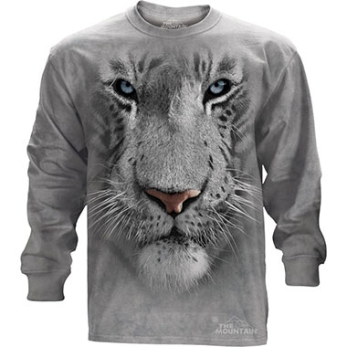 The Mountain - White Tiger Face Long Sleeve Tee