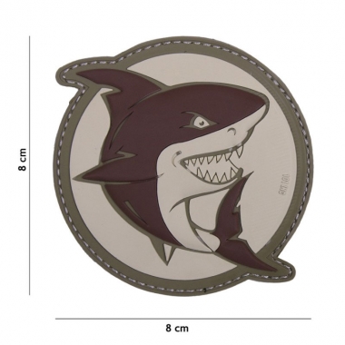 101 inc - Patch 3D PVC attacking shark brown #18001