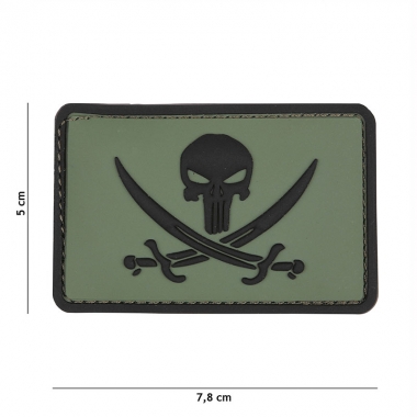 101 inc - Patch 3D PVC Punisher pirate Green