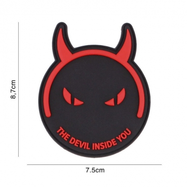 101 inc - Patch 3D PVC The Devil inside you zwart/rood #5124