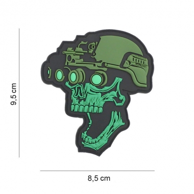 101 inc - Patch 3D PVC Night vision skull green
