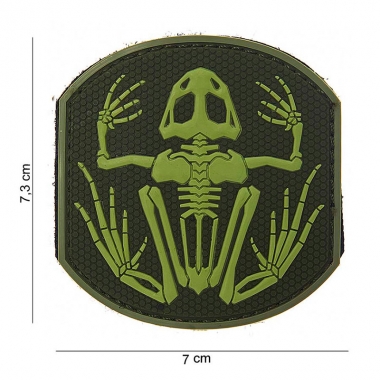 101 inc - Patch 3D PVC Frog skeleton Green