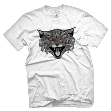Fifty5 Clothing - Lucifer Mad Cat Men's T Shirt - White
