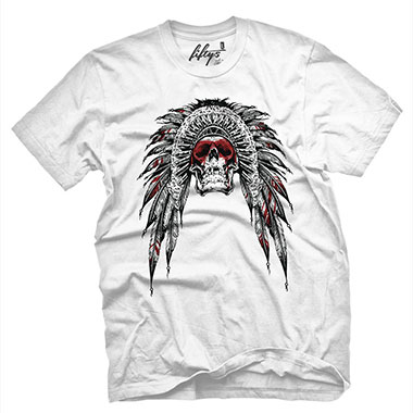 Fifty5 Clothing - Native Pride Skull Men's T Shirt - White
